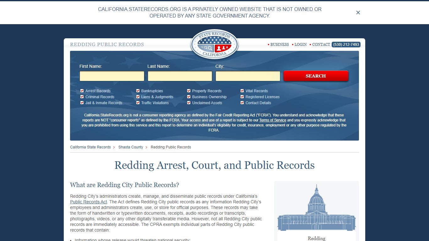 Redding Arrest and Public Records | California ...